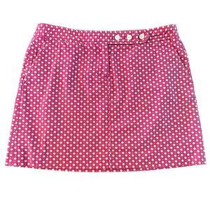 J Crew pink white geometric canvas mini skirt, Size 8